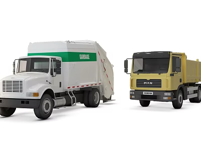 Modern garbage truck garbage pickup truck 3d model