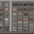 Stylish Display Cabinet with Organized Bags and Shoes on Neat Shelves