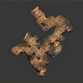 Natural Cave Terrain With Rugged Stone Walls Rocks Dirt And Arched Structure