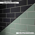 Dark Gray And Light Green Tiled Wall Design For Modern Interior Decor 3d model