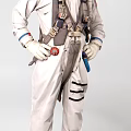Game Movie Character Astronaut Suit Design In Multiple Angles White Black Outfit