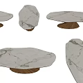 Modern Marble Dining Table Ruth Soul Dining Table Creative Rotating Dining Table Alien Shape Dining Table Marble Solid Wood Dining Table 3d model