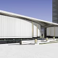 Modern Entrance Gate Design With Illuminated Lights Sleek Facade And Paved Ground