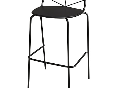 Piuma Modern Metal Leaf Bar Chair 3d model