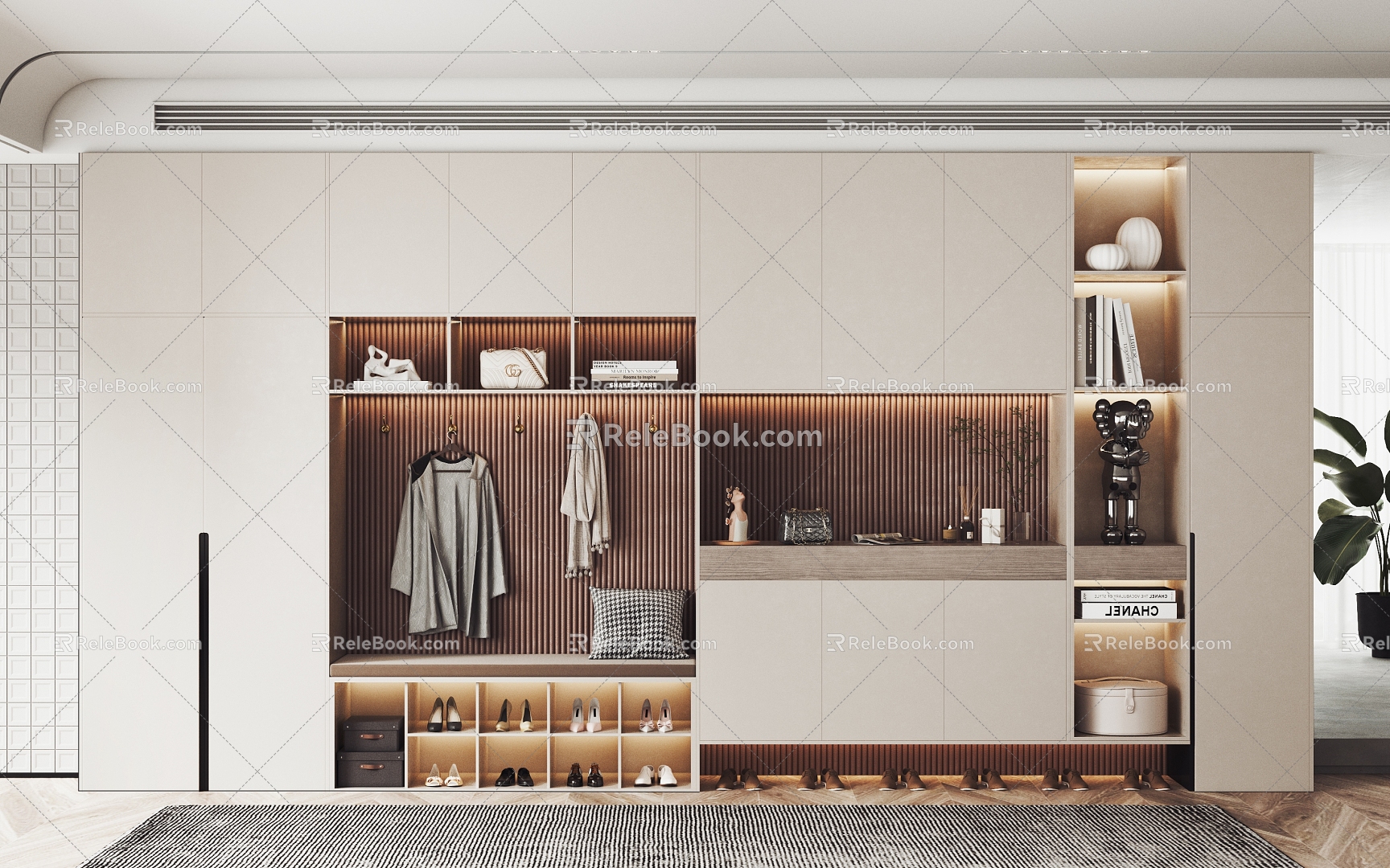 One-piece wardrobe decoration cabinet custom wardrobe bedroom wardrobe 3d model