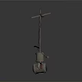 Vintage Industrial Metal Device With Circular Drum And Crossed Metal Stands