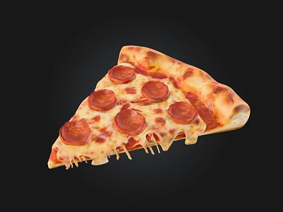 Freshly Baked Pepperoni Pizza Slice With Melted Cheese And Crispy Crust 3d model