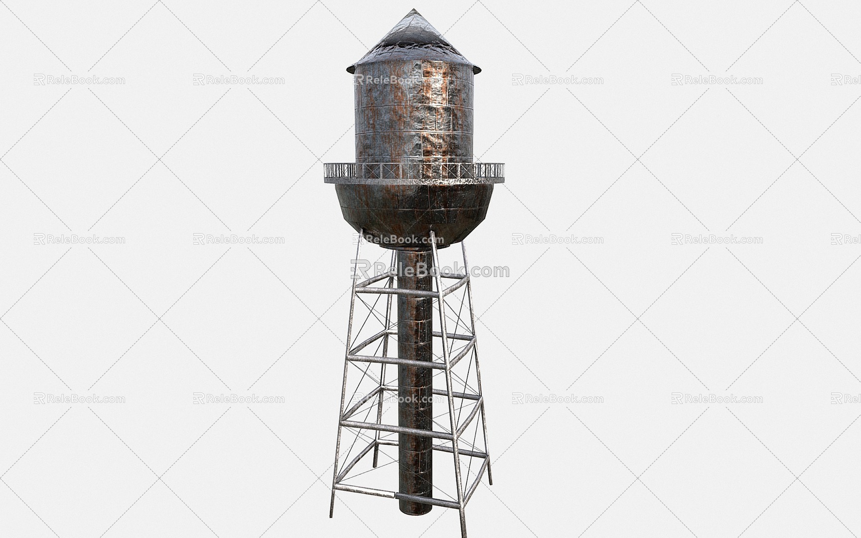 modern water tower iron tower 3d model