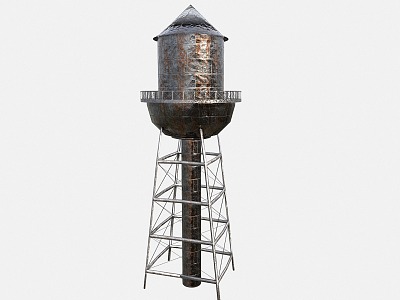 modern water tower iron tower 3d model