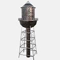 modern water tower iron tower 3d model