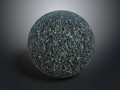 Intricate Textured Sphere With Dark Twisted Surface And Detailed Patterns 3d model