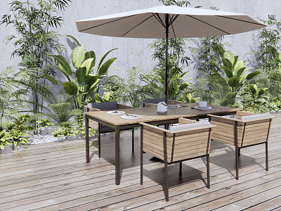 Modern Outdoor Table and Chair Outdoor Leisure Table and Chair model