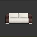 Modern White And Red Multi Seater Sofa With Fabric Upholstery And Metal Legs