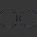 Modern Abstract Black Circular Ring Structures With Flying Bird Elements
