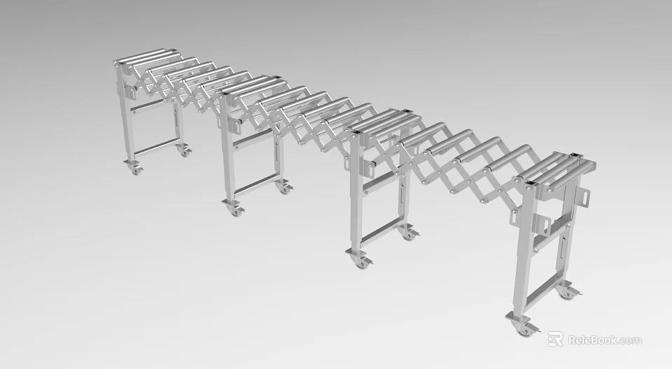 Industrial Equipment Telescopic Metal Frame Foldable Structure With Durable Industrial Design 3d model 