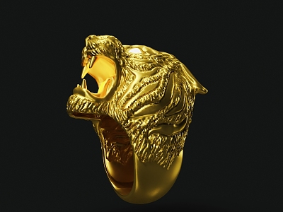 Lion Head Ring Jewelry 3d model