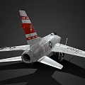 White Fighter Jet Model With Red Nose Stripe Tail US Air Force Logo 30001 EM-21