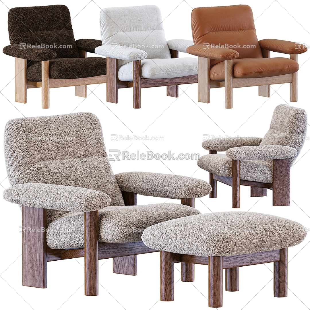 Brasilia armchairs Lounge chairs and footstools 3d model