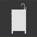 Modern White Bathroom Vanity With Marble Countertop Gold Handles And Faucet