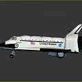 Detailed NASA Space Shuttle Model With White Body And Black Wings