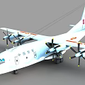 Chinese Air Force Fighter Jet With White Body and Propeller Engines Tail Number 0159