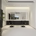 Modern Beauty Hair Salon Interior Design With White Decor Reception Desk Hairdressing Chairs And Mirrors