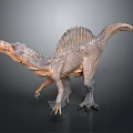 Detailed Gray Sail Backed Dinosaur Model in Standing Pose With Textured Skin