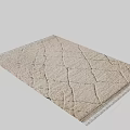 Beige Square Rug With Diamond Pattern And Soft Woven Texture Design