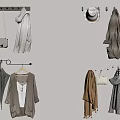 Wall Hooks With Coats Hats Bags And Umbrella In Home Interior