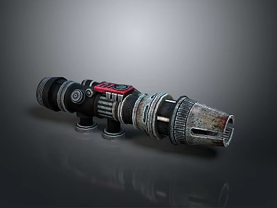 Industrial Style Automotive Part With Metal Ring Components Red Accent And Durable Design 3d model