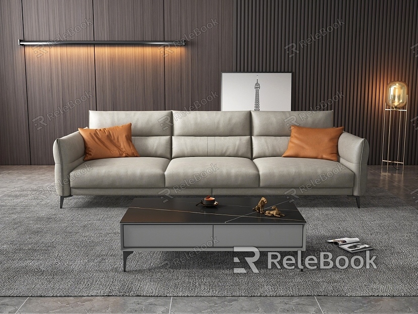 Modern three-seat sofa model