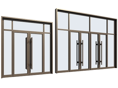 Door entrance double door broken bridge aluminum glass door opposite door model