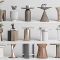 Modern Side Tables With Unique Shapes Various Materials And Decorative Elements 3d model