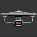 Detailed Starship Model with Saucer Shaped Hull and Engine Modules for Cosmic Exploration