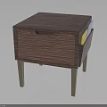 Simple Modern Wooden Nightstand With Drawer Handle Side Compartment Holding Items And Legs