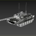 Modern Military Main Battle Tank With Long Barrel Tracks And Antennas