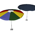 Colorful and Dark Blue Patio Umbrella with Sturdy Frame and Stable Base for Outdoor Shade