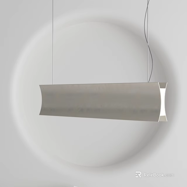 Modern Suspended Pendant Light With Sleek Rectangular Metallic Finish For Interior Spaces 3d model