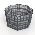 Octagonal Multi Storey Building Structure With Modern Framework And Glass Panels