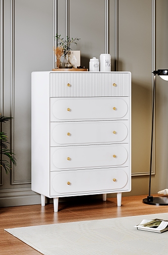 Cream style chest of drawers 3d model