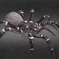Detailed Dark Purple Spider Figurine With White Ringed Legs And Textured Body