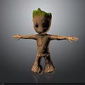 Humanoid Tree Creature With Green Crown And Trunk Body Standing Arms Outstretched
