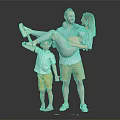 Happy Family Of Three With Pregnant Mother Father Holding And Child Standing