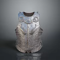 Historical Silver Metal Breastplate Decorative Household Accessory With Rivets Carvings And Reflective Surface