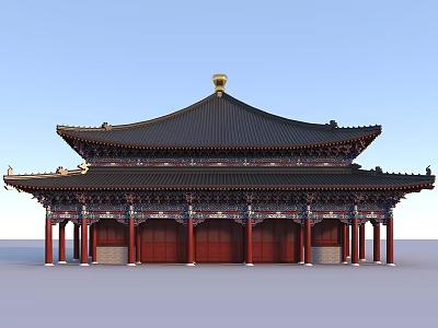 Ancient Chinese Architecture Yuantong Treasure Hall Tianwang Hall Northern Ancient Architecture Datong Treasure Hall Lecture Hall 3d model