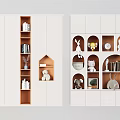 Modern White Wardrobe With Open Shelves Stuffed Toys Books And Decorations