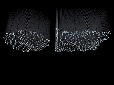 Modern Abstract Chandeliers Composed of Lines and Dots with Light Effect Design 3d model