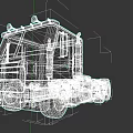 Dark Heavy Duty Semi Truck With Silver Roof Metal Grille And Large Wheels