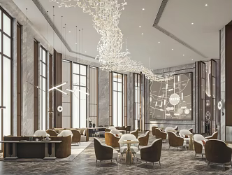 New Chinese Reception Area Sales Office Negotiation Area 3d model