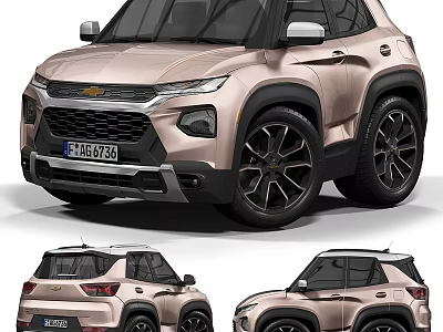 Chevrolet Pink SUV Featuring Modern Design Black Wheels And Multiple Views 3d model